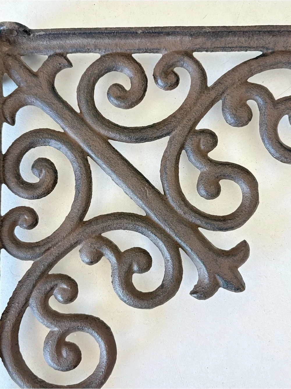 Cast Iron Wall Shelf Bracket Brown Brace Shelf 10”x10”